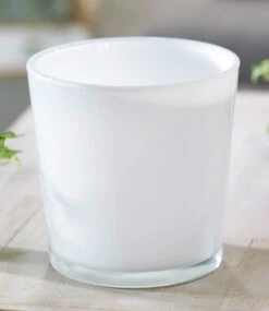 Glas-Übertopf ø 19 Cm 'weiß'