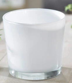 Glas-Übertopf ø 17 Cm 'weiß'