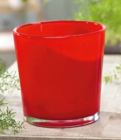 Glas-Übertopf ø 19 Cm 'rot'