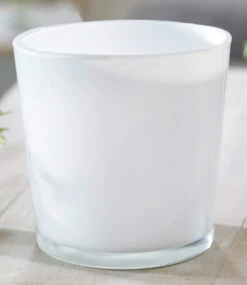 Glas-Übertopf ø 25 Cm 'weiß'